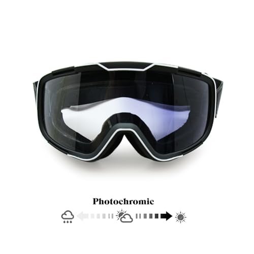 EnzoDate Photochromic Motorcycle Goggles with TPU Frame, PC Anti-Collision Lens, Three-Layer Sponge Windproof Design, Sports Glasses, Black - Image 4
