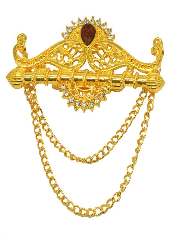 Sullery Angle Wing And Wedding Label Pin Brooch Gold Metal Crystal Brooch - Image 2