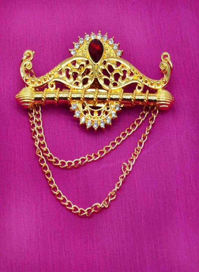 Sullery Angle Wing And Wedding Label Pin Brooch Gold Metal Crystal Brooch - Image 4