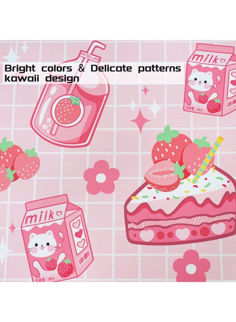 general Kawaii Gaming Mouse Pad, Kawaii Strawberry Milk Mouse Pad, Kawaii Strawberry Decorative Accessory, 31.5 x 11.8 inches - Image 2