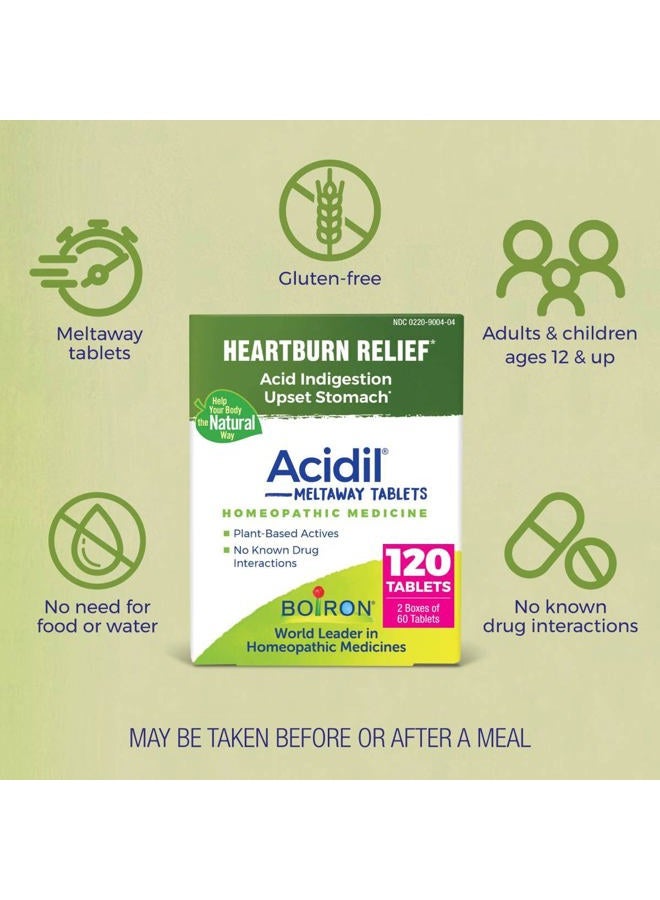 Boiron Acidil for Relief of Acid Reflux, Heartburn, Indigestion, and Upset Stomach (2 Pack of 60) - Image 3