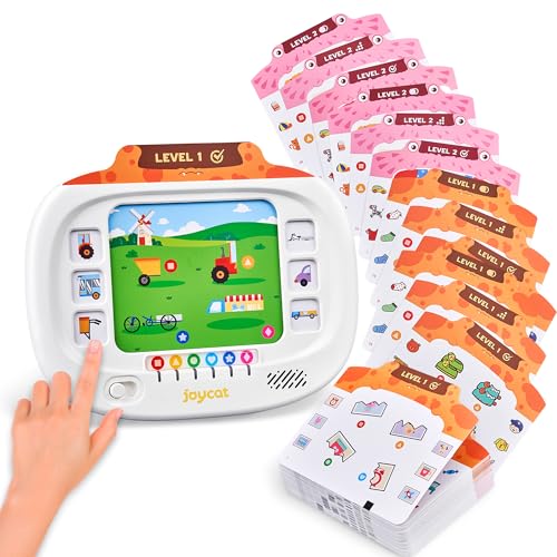JoyCat Kids Learning Tablet160 Pages Flash CardsJudgement Matching Ordering Interactive Logic Training STEM Montessori Educational Toy Gifts for Kids 38 - Image 1