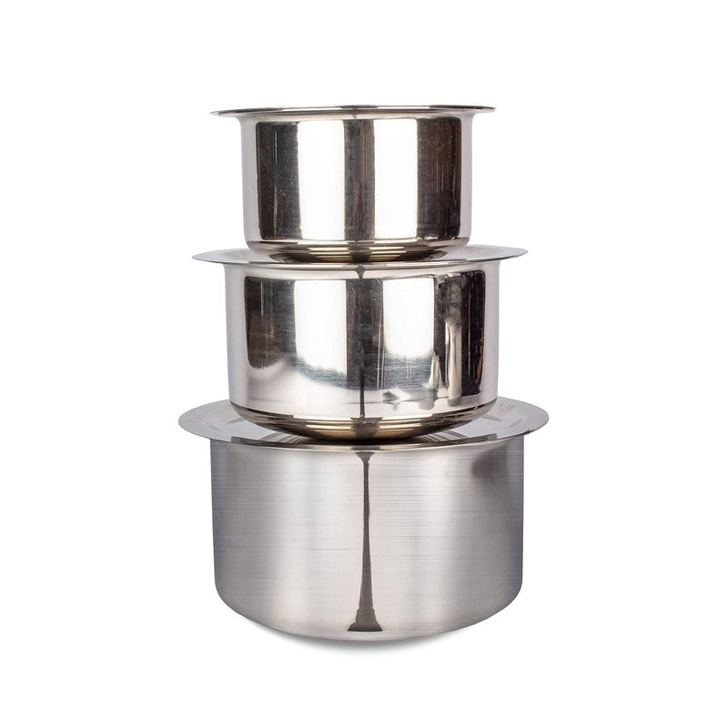 Mivida Mi Vida SUTOCS1014x2 Stainless Steel Cooking Pot with Lid Set of 3 pcs Size 10 to 14 - Image 1