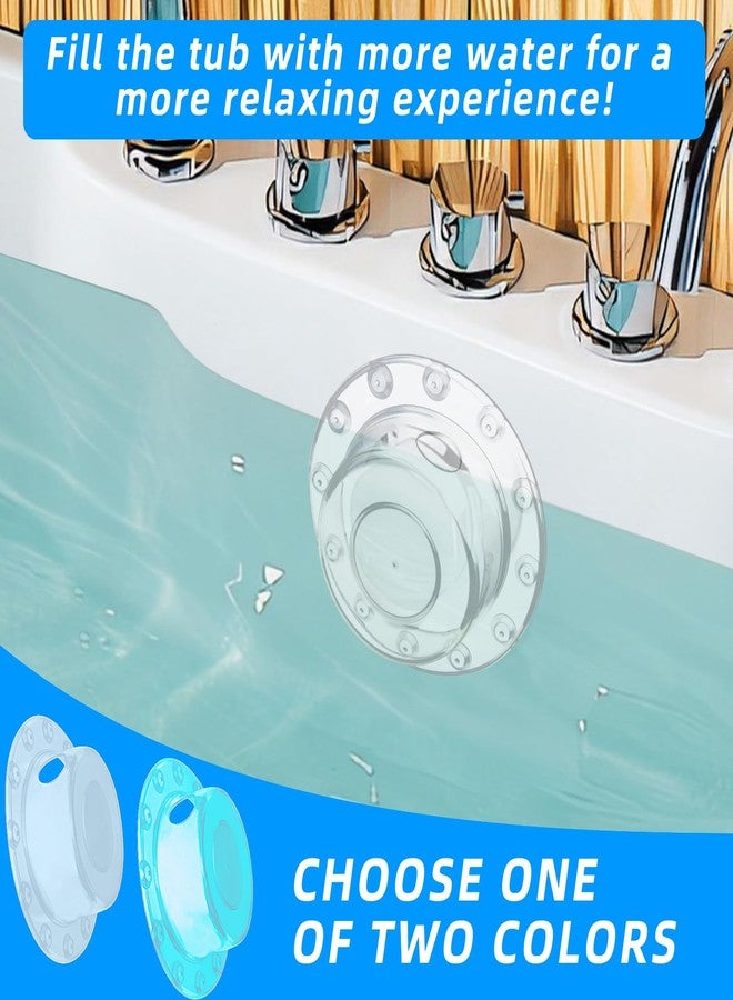 Notoke 2 Pack Bathtub Stoppers, 6.1 Inch Transparent & Green PVC Bathtub Overflow Drain Cover Plug for Deep Water Bath, Universal Fit for Bathtub Drain Hole - Image 3