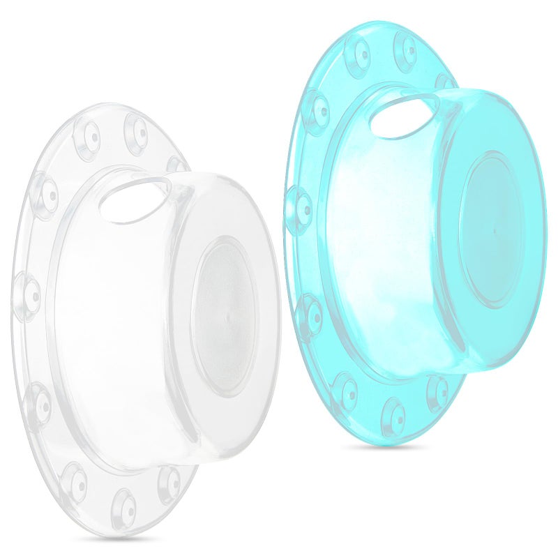 Notoke 2 Pack Bathtub Stoppers, 6.1 Inch Transparent & Green PVC Bathtub Overflow Drain Cover Plug for Deep Water Bath, Universal Fit for Bathtub Drain Hole - Image 1