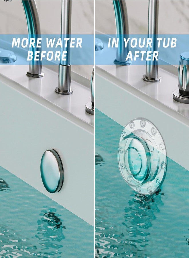 Notoke 2 Pack Bathtub Stoppers, 6.1 Inch Transparent & Green PVC Bathtub Overflow Drain Cover Plug for Deep Water Bath, Universal Fit for Bathtub Drain Hole - Image 5