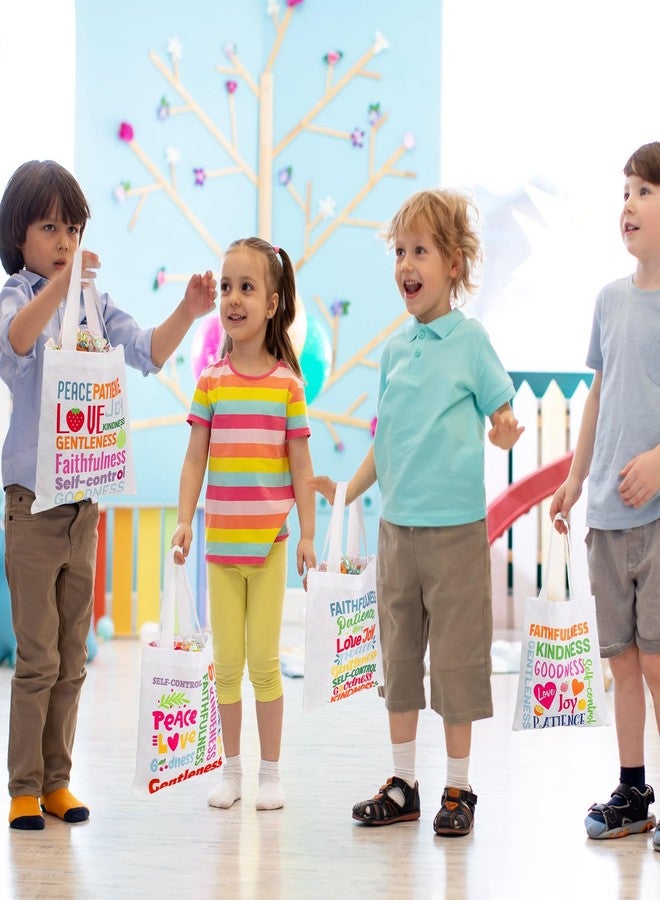 SilTriangle 36 Pcs Fruit of the Spirit Tote Bags for Kids Religious Bible Verse Tote Christian Gift Bags with Handles Party Favor for Easter Gifts Sunday School Church Party Supplies - Image 5