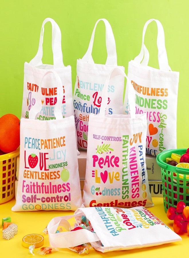SilTriangle 36 Pcs Fruit of the Spirit Tote Bags for Kids Religious Bible Verse Tote Christian Gift Bags with Handles Party Favor for Easter Gifts Sunday School Church Party Supplies - Image 3