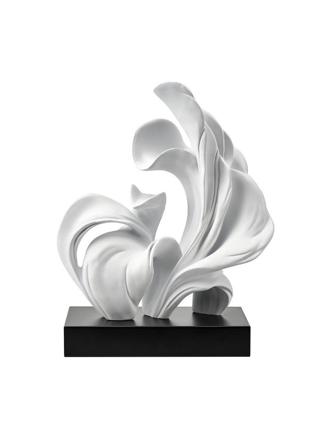 DANUBE HOME Danube Home Florence Polyresin Flowy Ribbons Floral Figurine - (37X20X47 Cm) Eye-Catching Home Decor Accent Unique White & Black Decor Collection| Decorative Home Accessories  - Image 2
