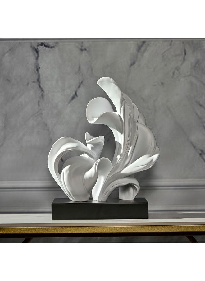 DANUBE HOME Danube Home Florence Polyresin Flowy Ribbons Floral Figurine - (37X20X47 Cm) Eye-Catching Home Decor Accent Unique White & Black Decor Collection| Decorative Home Accessories  - Image 1