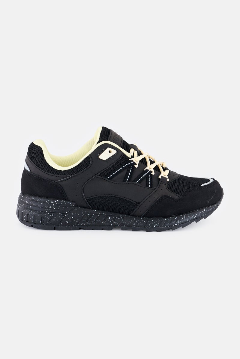 XOXO Women Brand Logo Lace Up Casual Sneakers, Black - Image 2