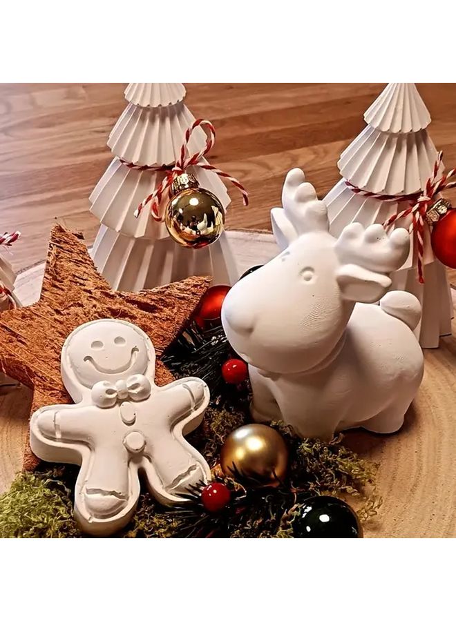 White Silicone Gingerbread Man Mold For Clay Candle Epoxy Resin  Decor - Image 4
