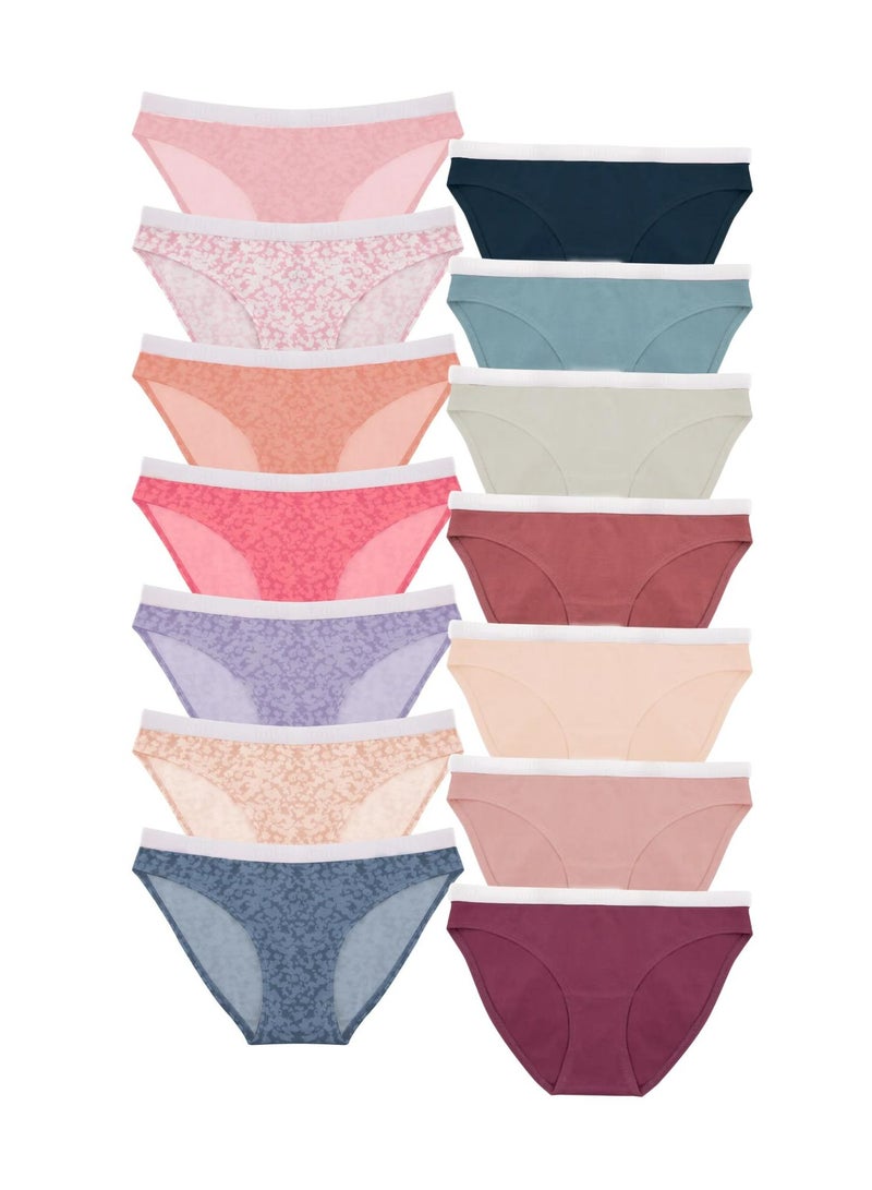 Milk Pack of 14 Extra Bikini Cotton Panties for Women - Image 1