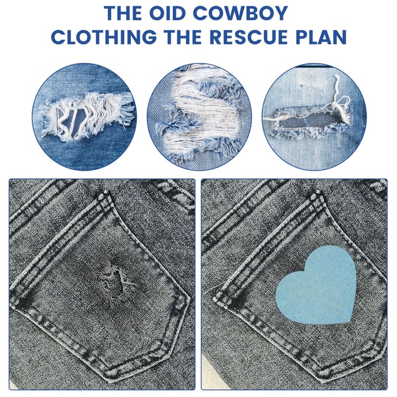 LCEAI Denim Patches for Inside Jeans - Iron On Patches for Jeans - Jeans Patch for Repairing Pant Holes and Covering Imperfections, Large Size, 4 in. x 60 in.Indigo Blue - Image 5