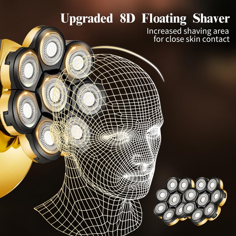 ROZIAPRO Head Shavers for Bald Men & Professional Hair Trimmer Zero Gapped T-Blade Trimmer, Multifunctional Bald Shavers Rechargeable Edgers Barber Clippers Men’s Grooming Kit - Image 2