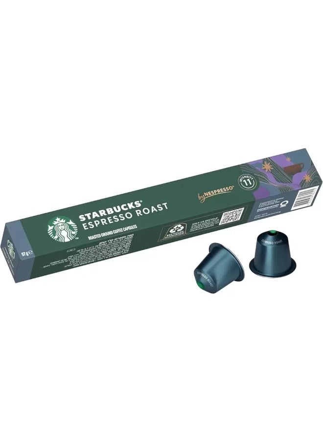 Starbucks Starbucks Espresso Roast Roasted Ground Coffee Capsules By Nespresso With Intensity 11- 10pcs 