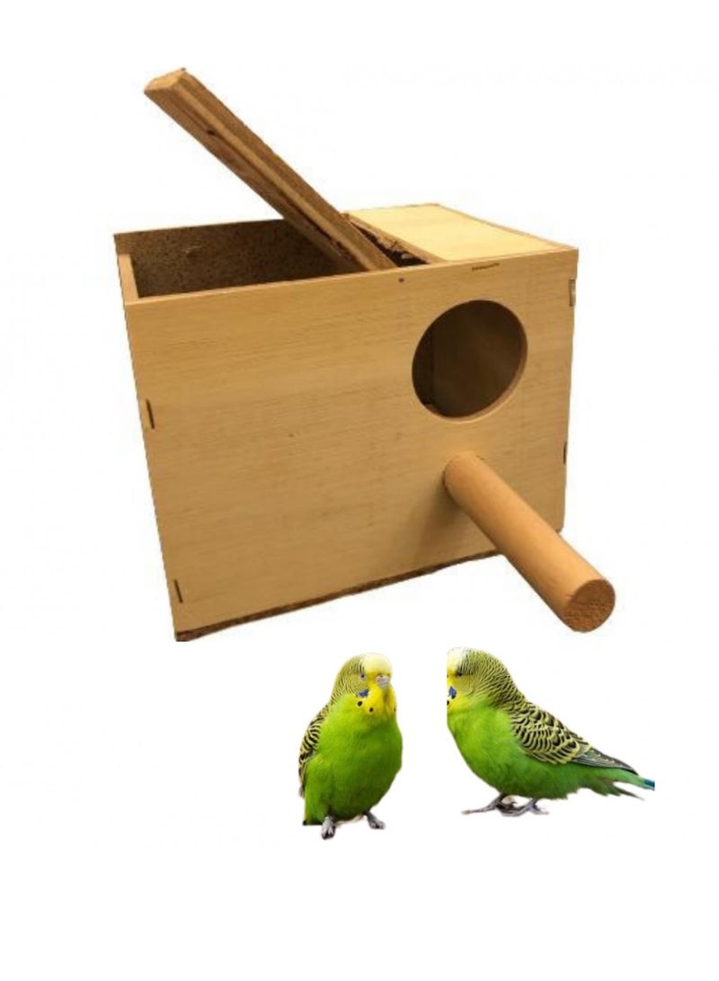 Generic Wooden Bird Cage Budgie Rose Hanging with Top Door  - Image 1