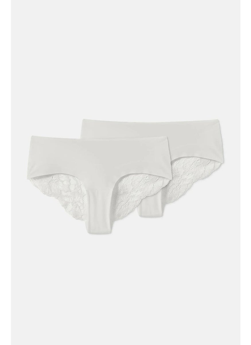 Tchibo Women 2 Magic Cut Brazil Slips, White  - Image 4