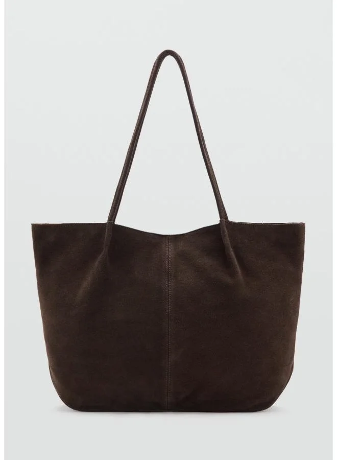 Suede Leather Shopper Bag