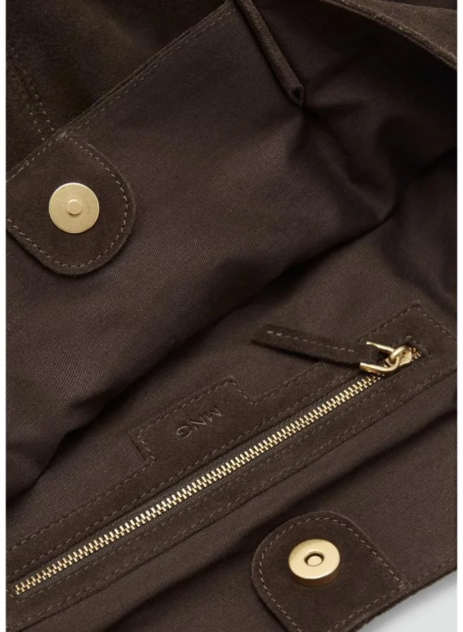 Mango  Suede Leather Shopper Bag for Women | Best Price UAE