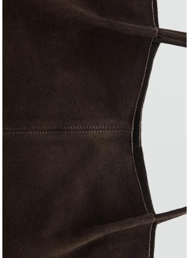 Mango  Suede Leather Shopper Bag for Women | Best Price UAE