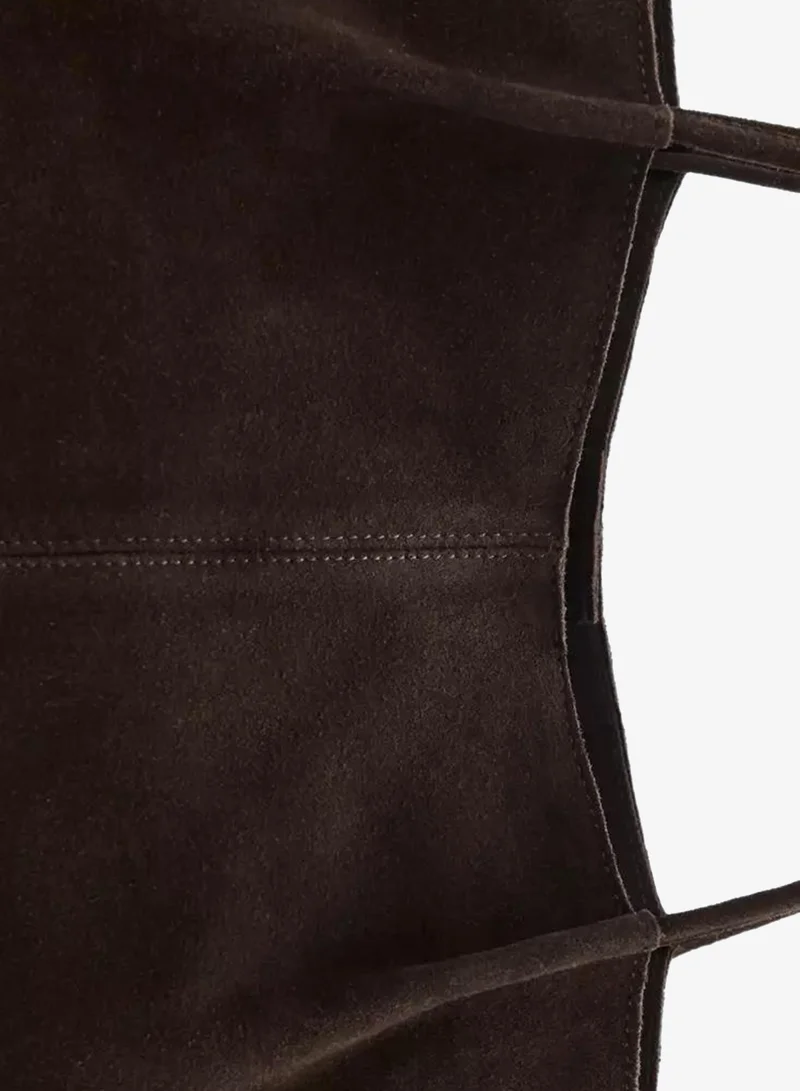 Suede Leather Shopper Bag