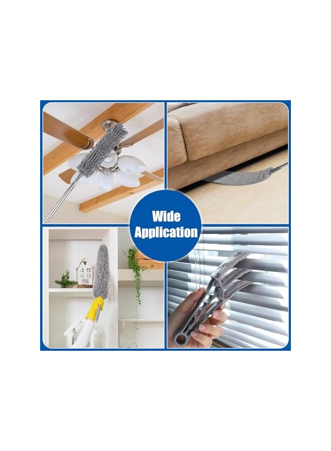 promass Dusters for Cleaning,8Pcs Feather Duster with Extension Pole Up to 100'',Extendable Bendable Washable Long Feather Duster for Cleaning Ceiling Chandelier,High Ceiling,Furniture - Image 3