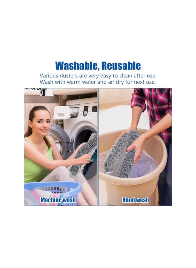 promass Dusters for Cleaning,8Pcs Feather Duster with Extension Pole Up to 100'',Extendable Bendable Washable Long Feather Duster for Cleaning Ceiling Chandelier,High Ceiling,Furniture - Image 4