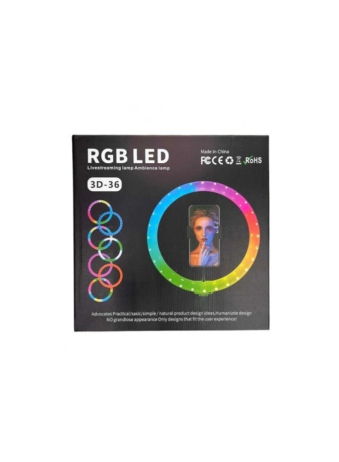 باس تيك إضاءة حلقية LED RGB للتصوير الفوتوغرافي ثلاثية الأبعاد - 36 - Image 1