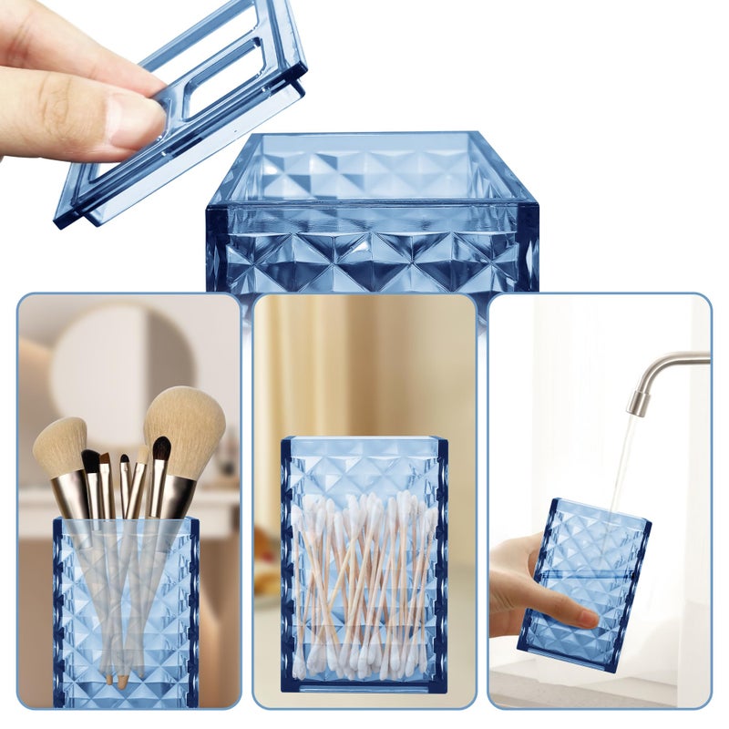 CDorigin 2PCS Blue Bathroom Accessories. Contain Soap Dispenser and Toothbrush Holder Set. Boho Bathroom Set for Blue Bathroom DÃ©cor - Image 4