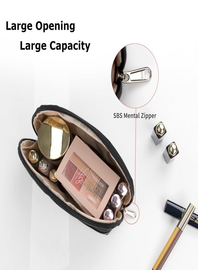 Ethereal Small Makeup bag for Purse, Cute Cosmetic Bag Portable Mini Makeup Pouch for Women Black - Image 5