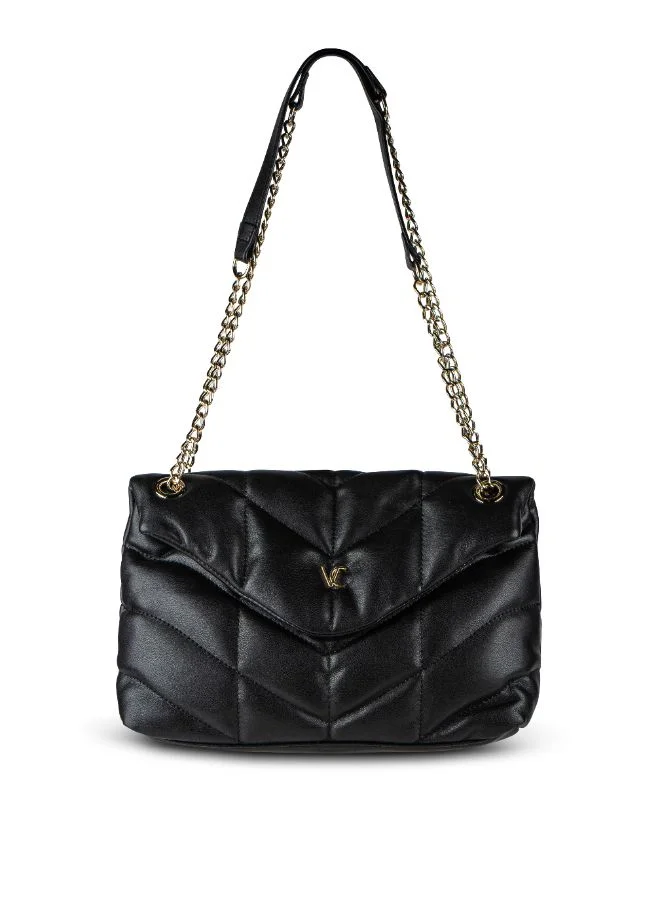 Vincci Women Quilted Shoulder Bag With Chain