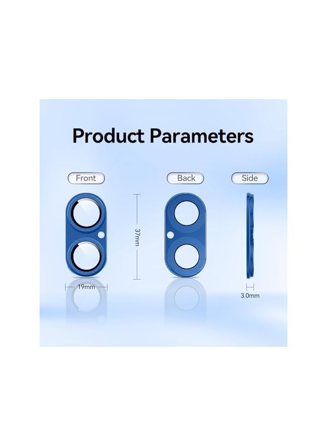 PROMASS (2 Pack) Camera Lens Protector for iPhone 16 and iPhone 16 Plus, Alloy Metal Camera Cover with Tempered Glass Screen Protector Accessories,Scratch Resistant,Easy to Install (Blue) - Image 5