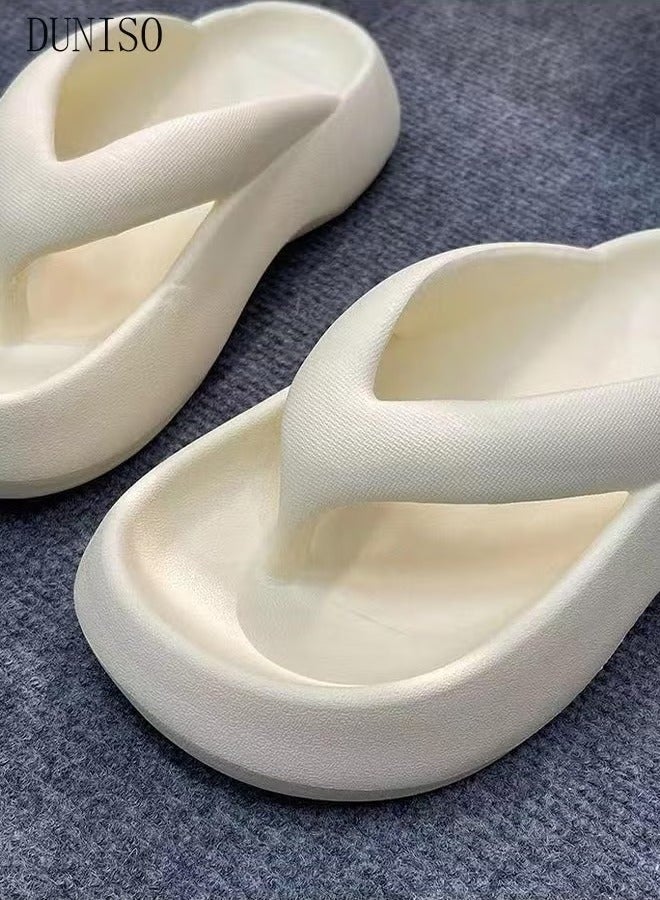 DUNISO Comfortable Slippers for Women Non-slip Thick Sole Slide Sandal Open Toe Quick Drying Flip Flops House Bedroom Slippers Women's Bath Slipper House Sandals for Indoor & Outdoor  - Image 1