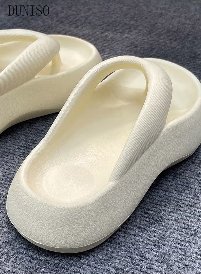 DUNISO Comfortable Slippers for Women Non-slip Thick Sole Slide Sandal Open Toe Quick Drying Flip Flops House Bedroom Slippers Women's Bath Slipper House Sandals for Indoor & Outdoor  - Image 2