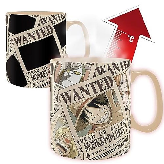 ABYSTYLE One Piece Wanted Heat Change Mug 16 Fl Oz Anime Manga Drinkware Home & Kitchen Merch Gift (ABYPCK203_US) - Image 1