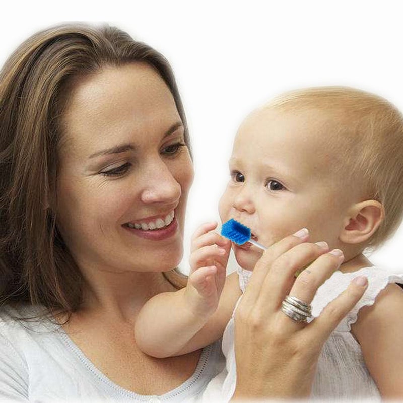 MUNKCARE Disposable Oral Sponge Swabs Unflavored-Dental Sponge Swabsticks Unflavored for Mouth & Gum Cleaning 100 Counts (Blue Coarse) - Image 3
