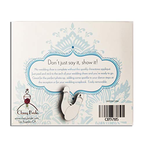 Classy Bride I Do Stickers for Bridal Shoes – Rhinestone Wedding Shoe Stickers for Wedding Day – Ideal Bachelorette Gift for Brides or Bride Gift - Image 4