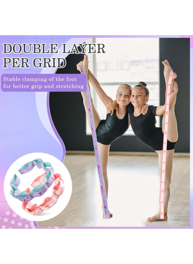 OSHIMA 2Pcs Stretch Strap for Kids, Elastic Gymnastics Stretching Band Ballet, with 8 Loops Adjustable Exercise Training Resistance Strap for Children Stuff Ballet Dance Pilates Latin Yoga Equipment - Image 5