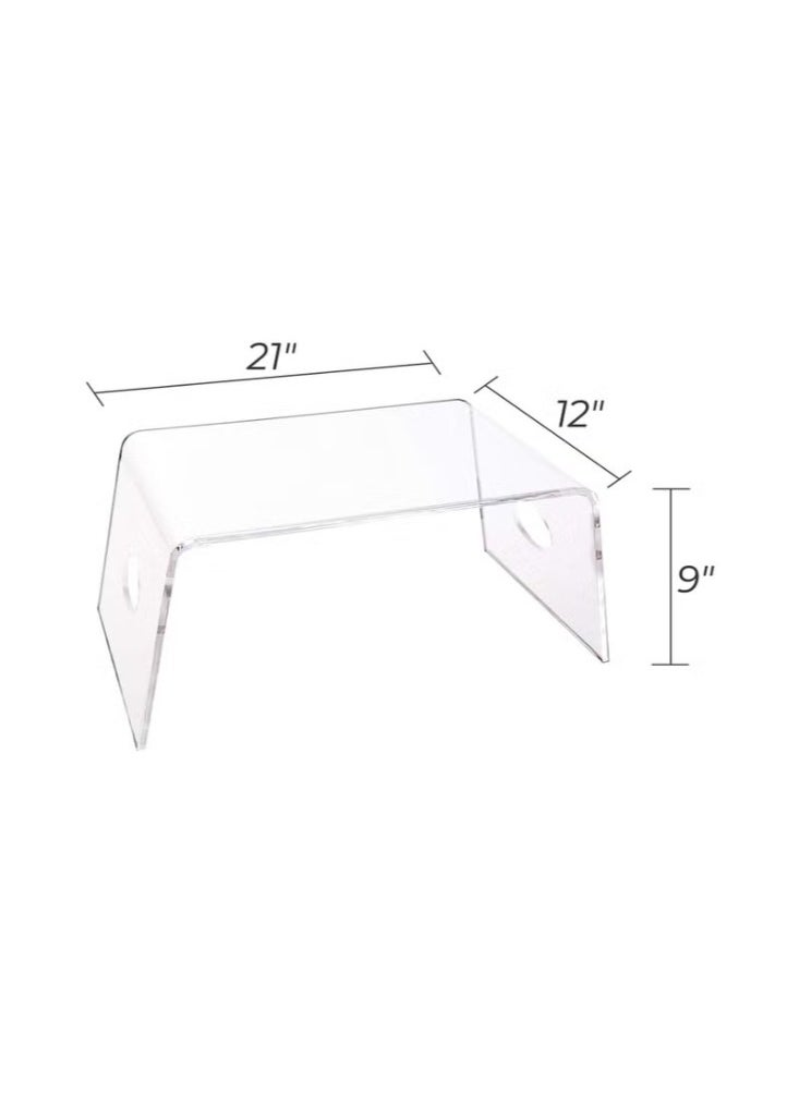 Dreamzon Acrylic Bed Tray with handles Clear Laptop Stand for Home Office Lightweight Portable Lap Desk for Eating Reading or Writing Mobile Table for Bed  - Image 2