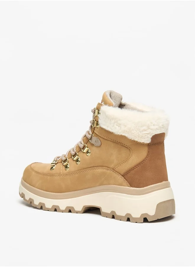 سيليست Womens Logo Detail Ankle Boots with Lace-Up Closure