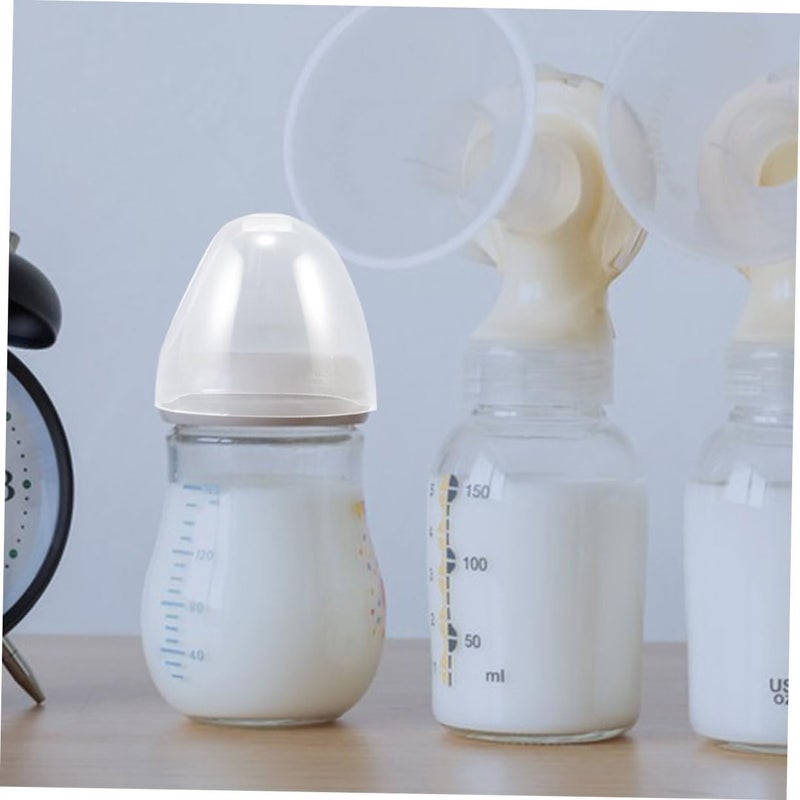 Wide Neck Milk Bottle Caps 4 Pack Reusable Plastic Leak Proof Replacement Lids - Image 3