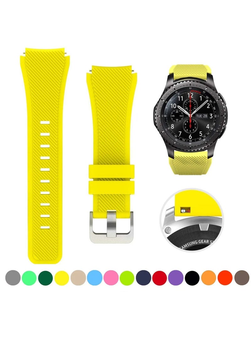 أحزمة ساعة بديلة مناسبة لهاتف Samsung S3 Frontier Classic Yellow - Image 1