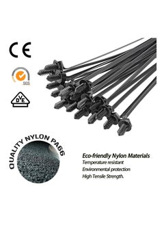 Generic Universal Nylon Push Mount Cable Zip Ties - 160 Pcs Heavy Duty Self-Locking, UV Resistant, Available in 5 Popular Sizes for Indoor and Outdoor Wire Management and Auto Applications.  - Image 3