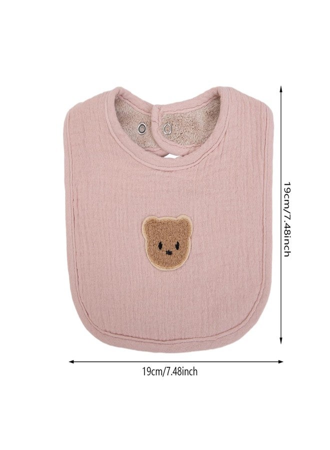 KIDOCHEESE Cute Bear Baby Bibs for Unisex Boys Girls Soft Terry Cloth Adjustable Teething Drooling Bib Set for Newborn Toddler - Image 2