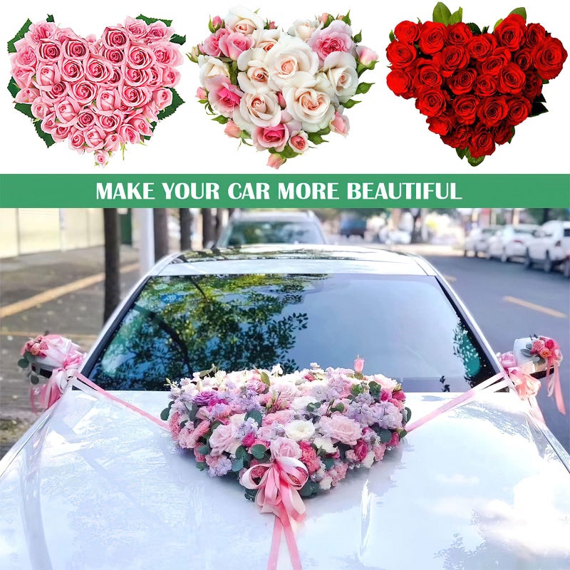 Ylapagne Floral Foam Bricks Heart-Shaped Flower Foam Floristry Wedding Car Floral Mud Decoration Plate with Suction Cup DIY Flower Arrangement for Wedding Flowers Bouquet(20x20cm) - Image 3