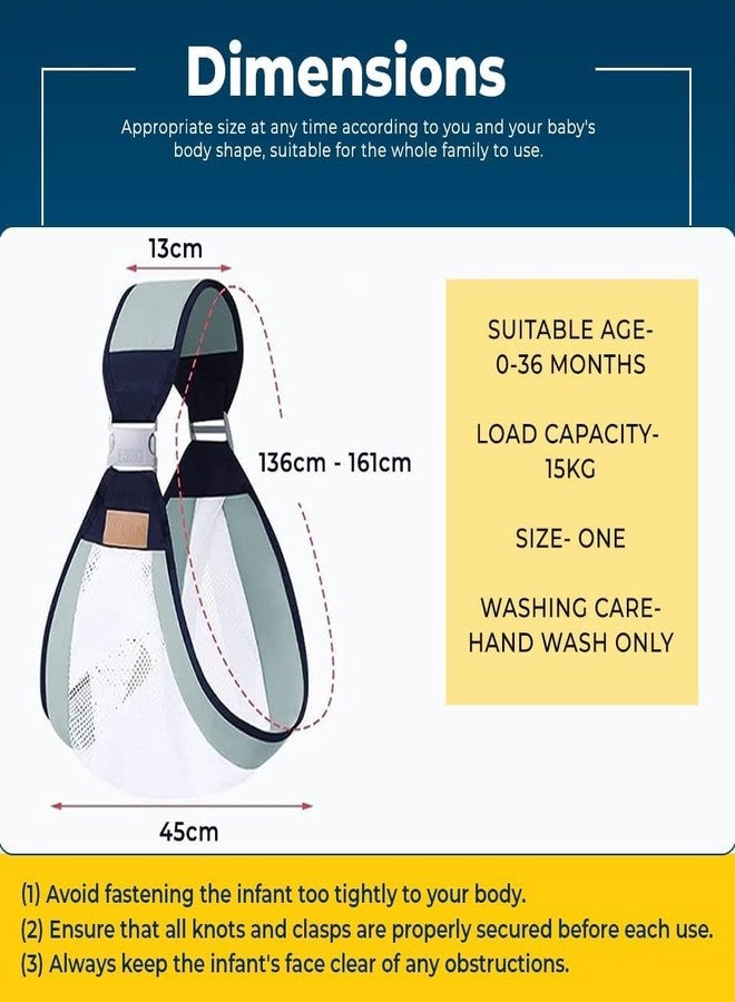 LANDVIEW Baby Sling Carrier for Newborn to Toddler (0-36 Months) | Breathable Mesh Adjustable One-Shoulder Lightweight & Hands-Free Infant Holder Ergonomic Carrying 0-36 Months Fabric Comfortable Portable Newborns Toddlers Wrap Up 15kg Capacity - Image 2