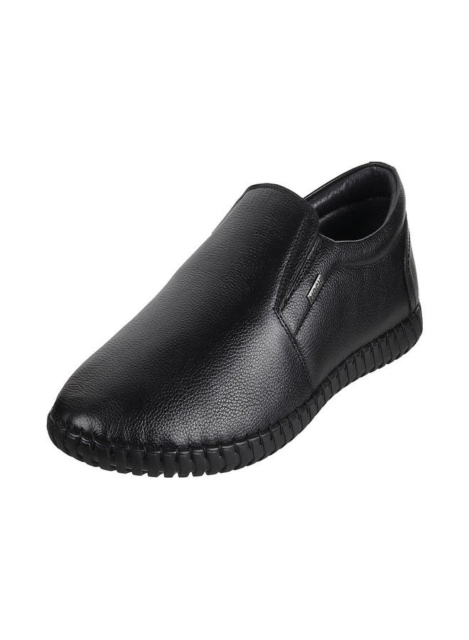 Mochi Mens Leather Black Mocassin (Size (8 UK (42 EU)) - Image 1