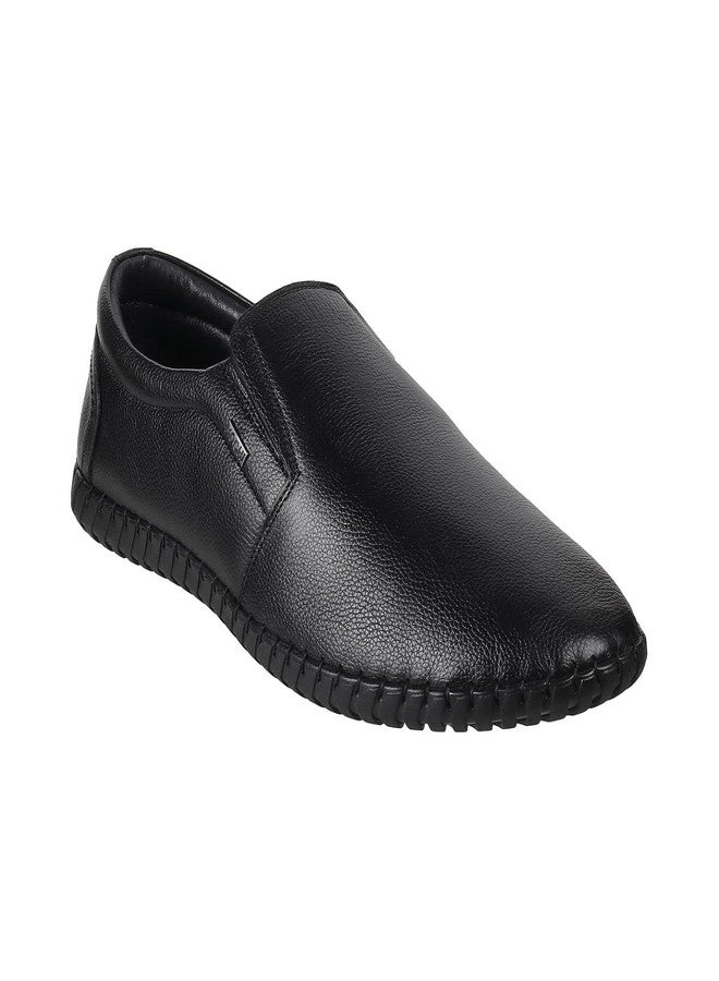 Mochi Mens Leather Black Mocassin (Size (8 UK (42 EU)) - Image 2