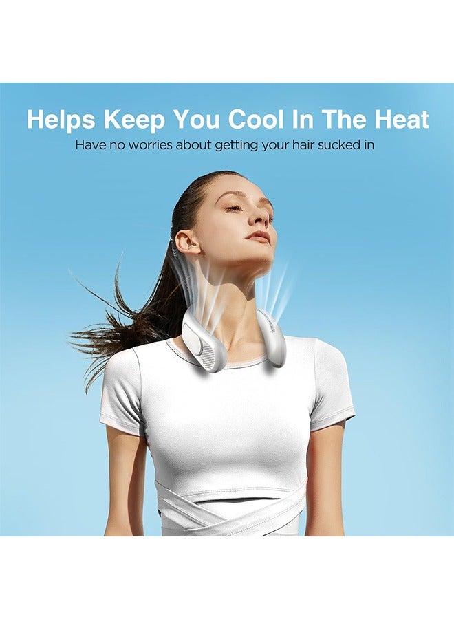 general Neck Fan, Hands Free Bladeless Neck Fans Portable Rechargeable, 6000 mAh Battery Operated Wearable Personal Fan, Cooling Neck Fan, 3 Speeds, USB Fan Gifts - Image 2